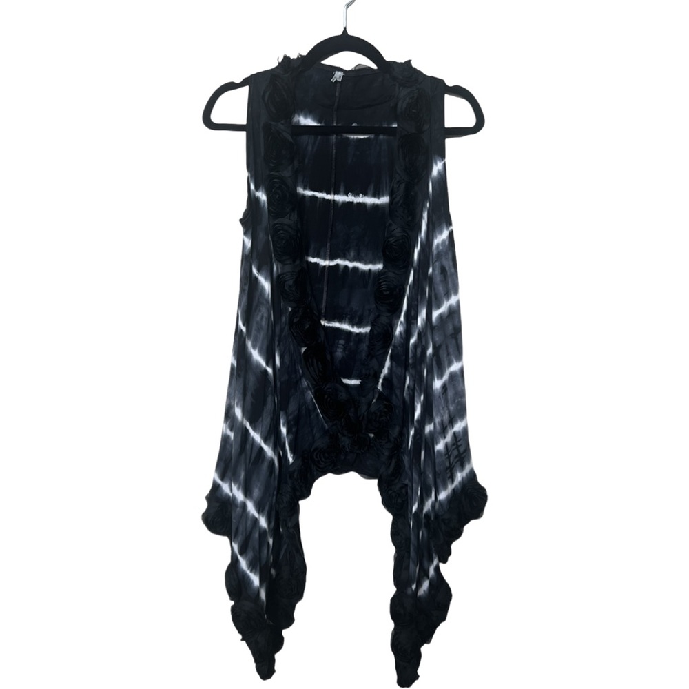 Awake Couture Ruffled Tie Die Long Cardigan